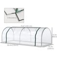 thumbnail image 3 of Outsunny 8.2' x 3.3' x 2.6' Portable Mini Greenhouse Outdoor Gardening Tunnel Shed Plant Growth Warm House w/ Roll-up Doors, Transparent PVC Cover, 3 of 10
