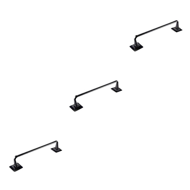 Billuyoard Barra de toalla, ducha, cocina, baño, pared, estante de baño, estante de barra, soporte extraíble para el hogar, colgador de Hotel, negro, Negro 34cm 3piezas Billuyoard CBP047451