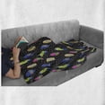 thumbnail image 6 of Surfboard Soft Flannel Fleece Throw Blanket, Colorful Boards in Memphis 80s Retro Style Abstract Summer Themed Fun Pattern, Cozy Plush for Indoor and Outdoor Use, 70" x 90", Multicolor, by Ambesonne, 6 of 6