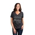 thumbnail image 2 of Thread Tank Livin' That Hockey Mom Life Women's Fashion Relaxed V-Neck T-Shirt Tee Charcoal Small, 2 of 4
