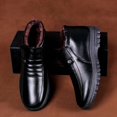 thumbnail image 2 of plus Size Winter Waterproof Men's Casual Leather Shoes Flannel High Top Slip-on Warm Winter Shoes for Mens Work Shoes (black,39), 2 of 6