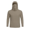 thumbnail image 6 of Mrmaere Men's UPF 50+ Sun Protection Hooded T-Shirt with Face Mask Pullover Long Sleeve Outdoor Top Khaki L, 6 of 7