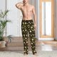 thumbnail image 2 of Balery Honey Bees With Flowers Pantalones de pijama para hombre, pijama ultraligero, pantalón de descanso-Small, 2 of 6