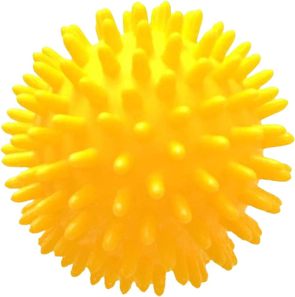 Spike Massage Balls Exercise Ball Foot Massage Ball Plantar Balls for Hands Back, Yellow
