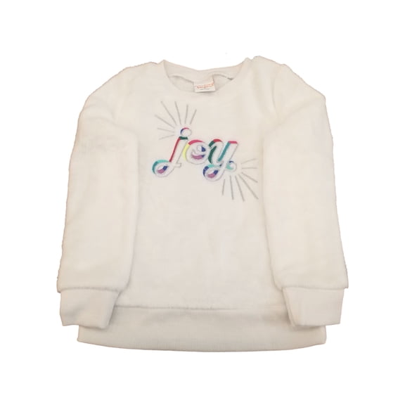 Jumping Beans Girls Joy Cream Colored Soft Faux Fur Furry Sweatshirt 5