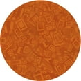 thumbnail image 1 of Ahgly Company Indoor Round Patterned Orange Red Orange Area Rugs, 3' Round, 1 of 6