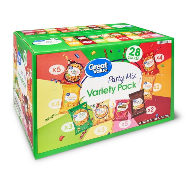 Great Value Chips Variety Pack, 28 Count