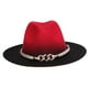 thumbnail image 5 of Sombrero Fedora clásico Yuyangstore de fieltro bicolor Rojo y negro, 5 of 8