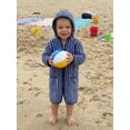 thumbnail image 4 of BemeyourBBs Kids Toddler Baby Girl Boy Terry Swim Cover Up Summer Beach Towel Swimsuit Coverups Baby Poncho For Kids Zip Up Long Sleeve Striped Hooded Bathing Suit Cover Up One Piece Swimsuits, 4 of 9