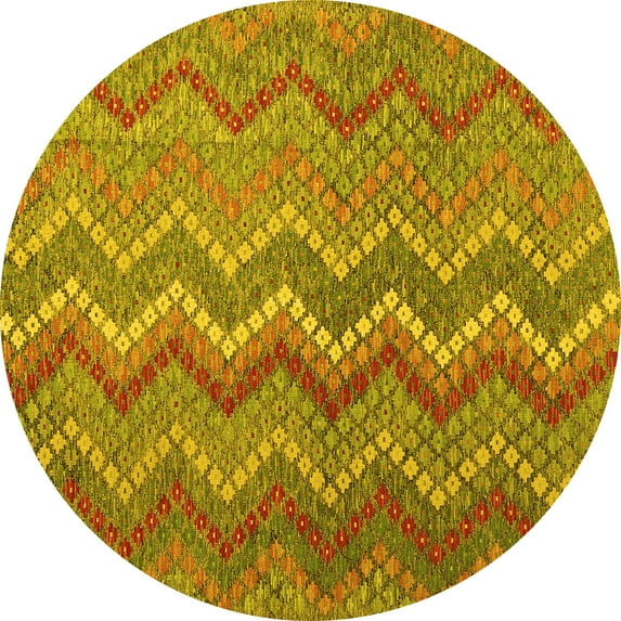 Ahgly Company Indoor Round Southwestern Yellow Country Area Rugs, 4' Round