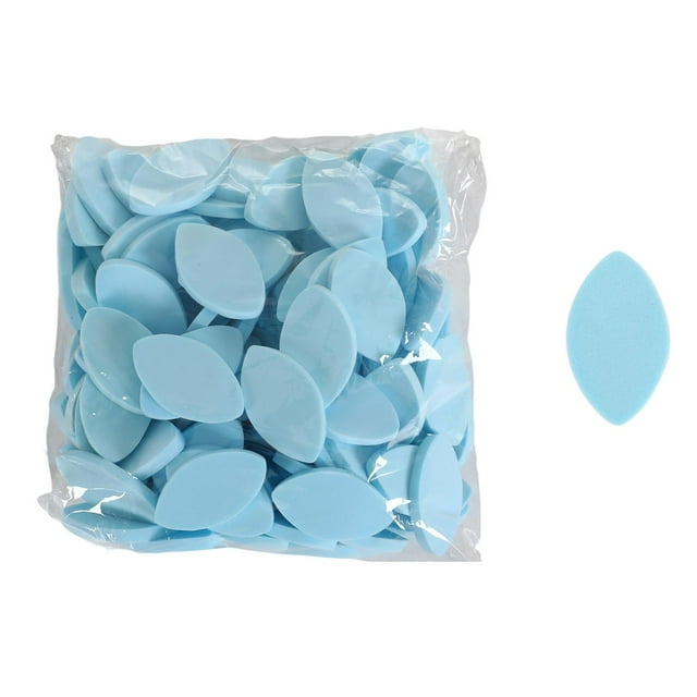 100 esponjas de práctica con forma de ojo para pestañas postizas. Azul