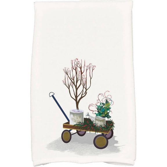 Farmhouse Holiday Geometric Print Kitchen Towel