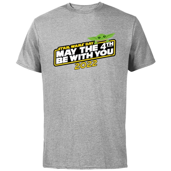 Star Wars Day Grogu May The 4th Be With You 2022 - Short Sleeve Cotton T-Shirt for Adults - Customized-Athletic Heather