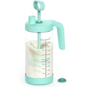 Glass Breast Milk Pitcher, 32oz Large Capacity Formula Mixer with Easy-Blend Handle Lid, Leakproof Breastmilk Storage Container, Baby Feeding Pitcher, Breast Feeding Essentials, BPA-Free