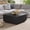 Black, variant on 33.25" Square Coffee Table with 4 Drawers, Walnut Wood Grain Finish, Spacious Storage for Remotes & Magazines, Compact Design for Small Living Rooms, Sturdy MDF Construction