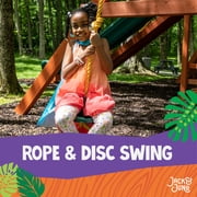 Jack and June Green Playset Rope and Disc Swing with Leg Safety Protector y Adjustable Rope