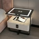 thumbnail image 4 of All Solid Wood Luxury Smart Nightstands Simple Modern Bedside Cabinet Rock Panel Wireless Charging Password Lock Furniture WKNS My Lux Decor Round, 4 of 26