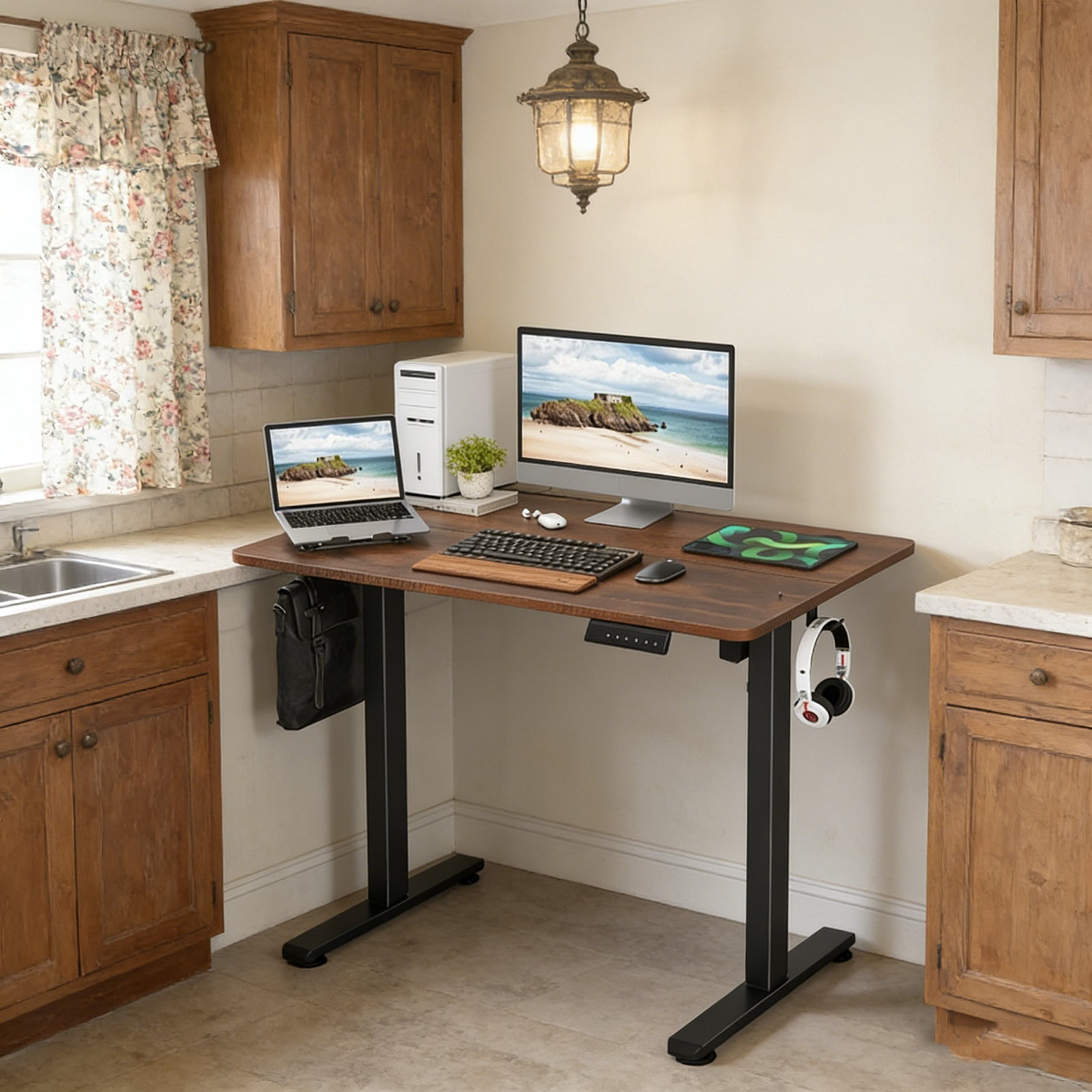 Standing Desks That Raise Up and Down  Large Adjustable Height Raising Desk for Ergonomic Home Office Efficiency