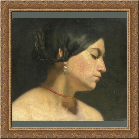 Maria Magdalena 20x20 Gold Ornate Wood Framed Canvas Art by Alma Tadema, Sir Lawrence
