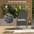 thumbnail image 5 of Outsunny 2 PCS Rattan Wicker Dining Chairs with Cushions and Anti-Slip Foot, Patio Stackable Chairs Set for Backyard, Garden, Lawn, Dark Coffee, 5 of 9