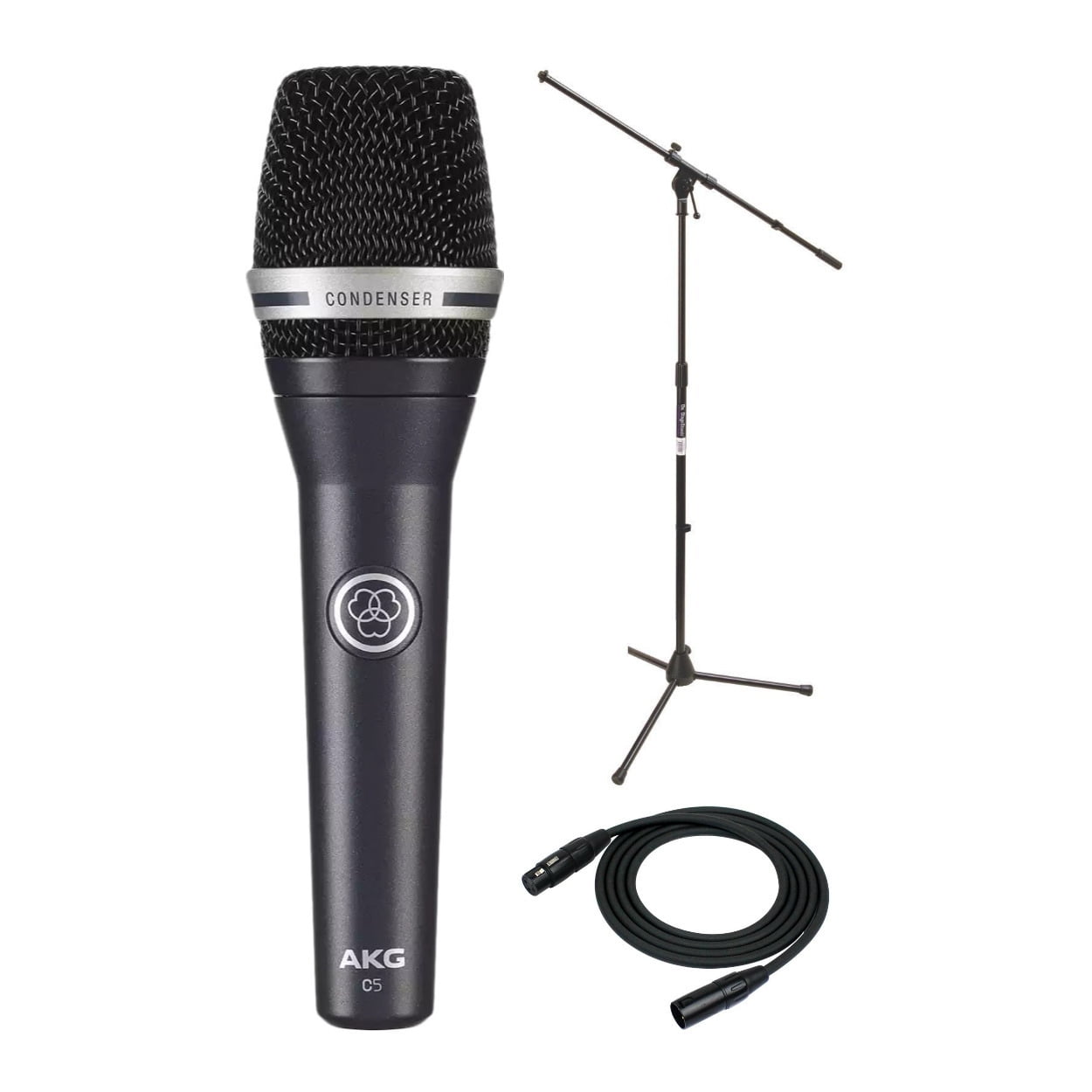 AKG C5 Professional Condenser Vocal Microphone with Boom Stand and XLR Cable