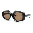 thumbnail image 2 of Womens Mod Thick Bevel Frame Butterfly Designer Fashion Sunglasses Black - Brown, 2 of 4