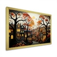 thumbnail image 2 of Designart "Cozy Village in Moonlit Autumn I" Cityscapes Framed Wall Art Decor - Industrial Orange City Art Deco Entryway Framed Wall Art, 2 of 6