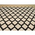 thumbnail image 4 of Handmade Wool Black Transitional Trellis Reversible Modern Moroccan Kilim Rug, 4 of 5