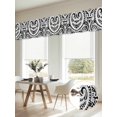 thumbnail image 5 of 2 Pack Abstract Ethnic Valance for Window Boho Geometric Trible Black Floral Texture Kitchen Valance Rod Pocket Short Curtain Topper Decorative Window Treatment for Living Room Bedroom 42"x12", 5 of 9