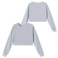 thumbnail image 6 of HAOTAGS Cropped Sweatshirts for Girls(3-15), Casual Long Sleeve Sport Pullover Tops Gray 5 Years, 6 of 10