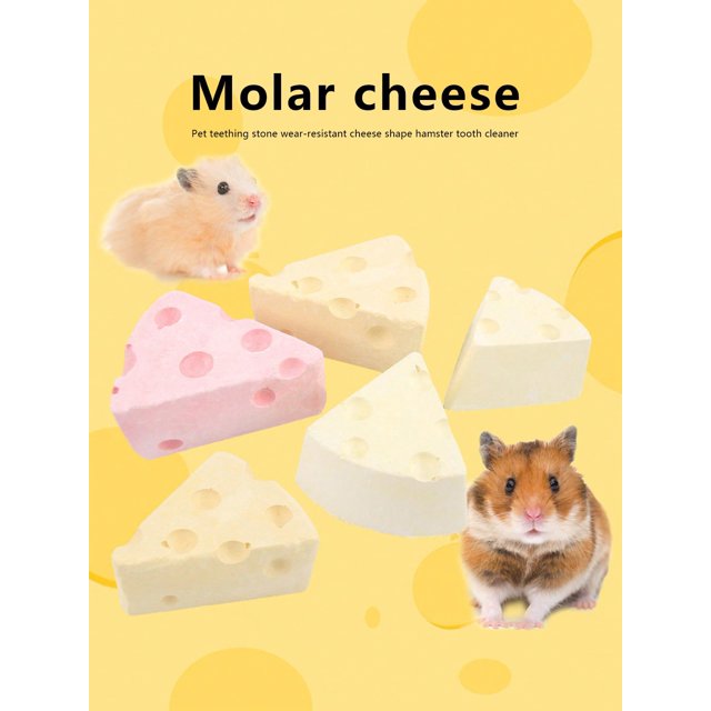 1/2/3pcs Pet Chew Toy, Cheese Shaped, Resistant To Wearing, Ideal For Hamsters Teeth Clean, With Golden Bear Snacks Rich In Calcium, Volcanic Stone