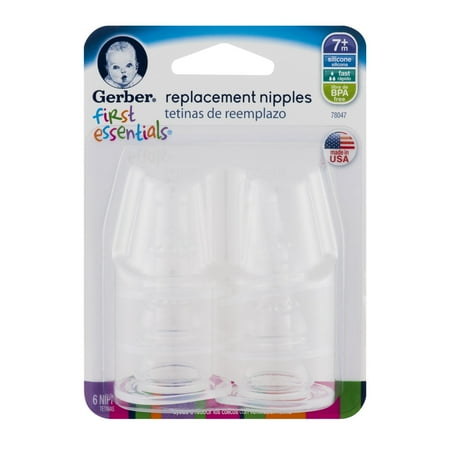 Gerber First Essentials Replacement Nipples - 6 CT6.0 CT