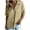 Khaki0, variant on Women's Solid Linen Blend Shirt, Zip Front Collar Blouse with Chest Pocket, 60% Cotton 40% Linen Short Sleeve Top, Casual Spring Summer Tops S-2XL