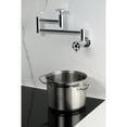 thumbnail image 2 of Kingston Brass KS8101RKZ Wendell Wall Mount Pot Filler Faucet with Knurled Handle, Polished Chrome, 2 of 7