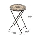thumbnail image 5 of Leumius 14" Folding Side Table with Stone Mosaic Top,Indoor Outdoor Accent Table for Patio/Outdoor, 5 of 8
