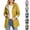 Yellow, variant on Windbreaker Jackets for Women Striped Lined Drawstring Waist Hoodie Multi Pockets Adjustable Waist Travel Raincoat Yellow S