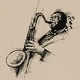 thumbnail image 2 of Drouyer 26x26 Black Ornate Wood Framed with Double Matting Museum Art Print Titled - Cool Sax, 2 of 4