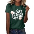 thumbnail image 1 of Cathalem T-Shirts en Coton pour Femmes Manches Courtes Col en V Mode 2024, Vert m, 1 of 5