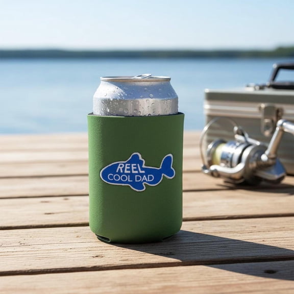 Reel Cool Dad Can Cooler, Blue and Green, Father's Day by Way To Celebrate