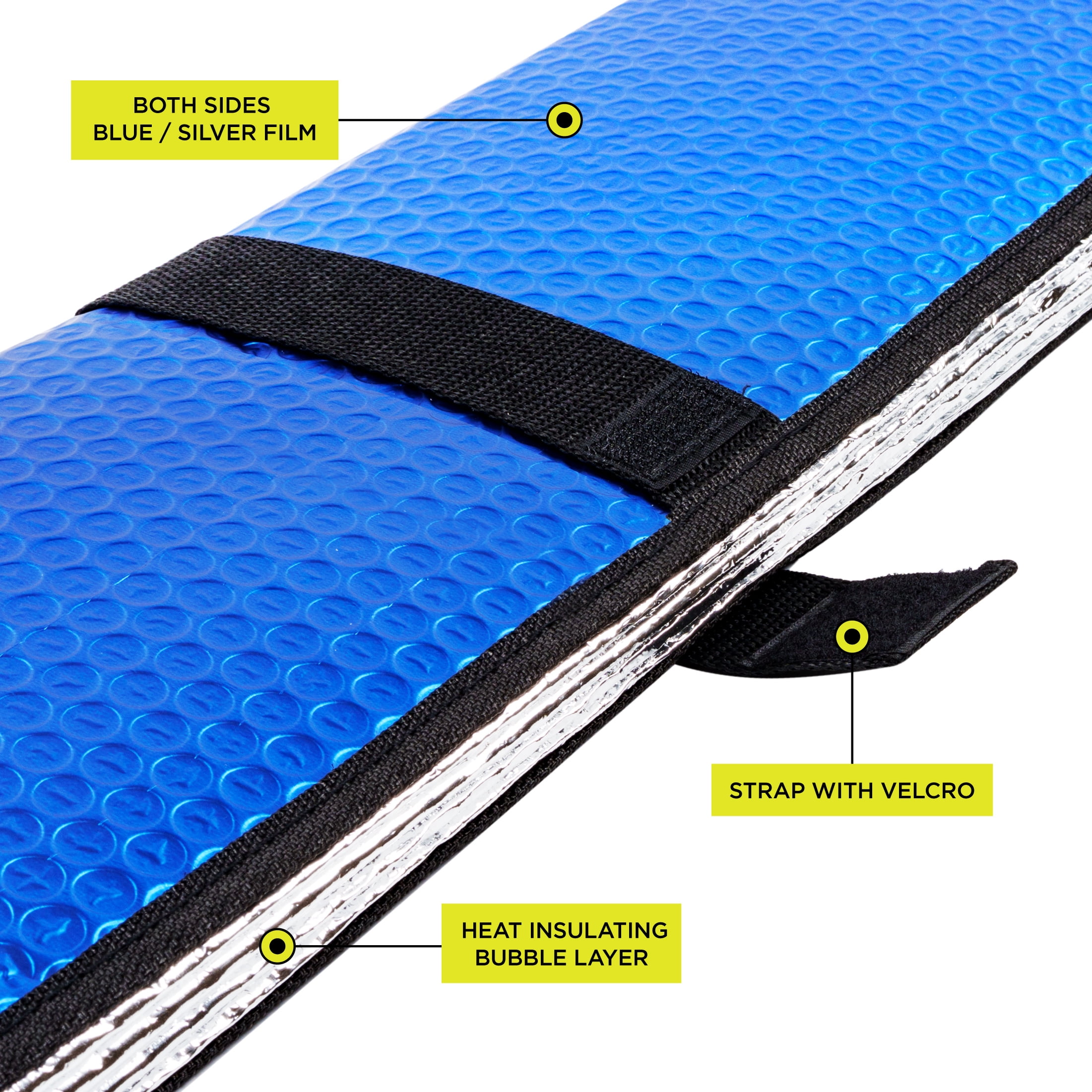 Auto Drive Universal Fit Accordion Sunshade, Blue, 63 in x 28.5 in, 1 Pack