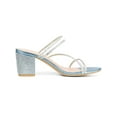 thumbnail image 3 of BLISSFUL STEP Women Rhines Block Heel Slide Sandals Sky Blue 6, 3 of 8