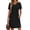 Black, variant on Summer Dresses for Women Short Sleeve Pleated V Neck Dress A Line Casual Tunic Dresses with Pockets