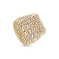 thumbnail image 4 of 5 Carat Round Cut Lab Created Moissanite Diamond Men's Dome Cluster Anniversary Wedding Band Ring In 14K Yellow Gold Over Sterling Silver Jewelry Gift For Men (VVS1 Clarity, 5.00 Cttw)-12.5, 4 of 6