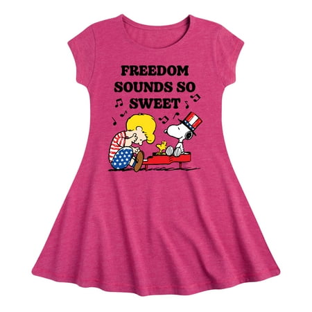 

Peanuts - Freedom Sounds So Sweet - Toddler & Youth Girls Fit & Flare Dress