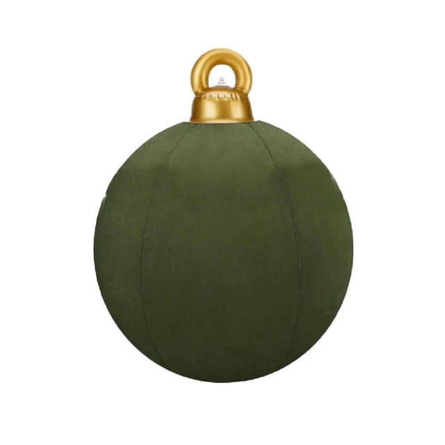 SGACAI Bolas navideñas inflables gigantes de terciopelo de 24 pulgadas, adornos navideños inflables de PVC flocados, grandes decoraciones navideñas para exteriores, adornos inflables gigantes para