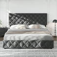 thumbnail image 6 of Historyli Frame with 4 Storage Drawers, Faux Leather Upholstered Platform Bed Frame, Adjustable Headboard,No Box Spring Needed, 6 of 27