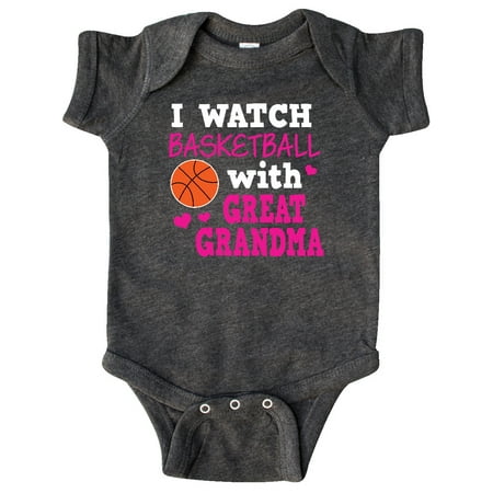 

Inktastic I Watch Basketball with Great Grandma Gift Baby Girl Bodysuit