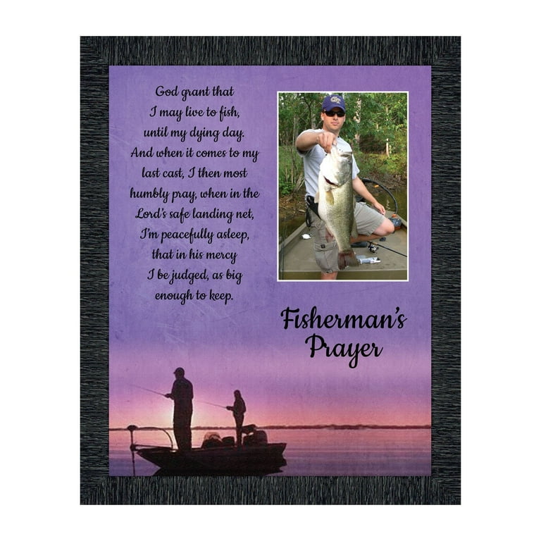 A Fisherman's Prayer, Fishing Gifts, Beach, Boating or Fishing Decor, Personalized Picture Frame, 5011, Black