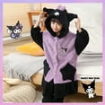 thumbnail image 1 of Pijamas de primavera y otoño para niños de Anime Kuromi, Cinnamoroll, Sanrioed, Kawaii, para niñas y niños, bata de noche de forro polar coral, ropa de casa, 1 of 5