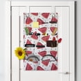 thumbnail image 2 of Melon Hanging Pocket Organizer, Pieces of Realistic Drawn Watermelon Fruit, Printed Polyester Storage Bag with Pockets, 21" x 31", Dark Coral Charcoal Grey, 2 of 2